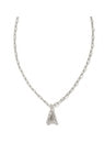 Crystal Letter Pendent Gold or Silver Metal