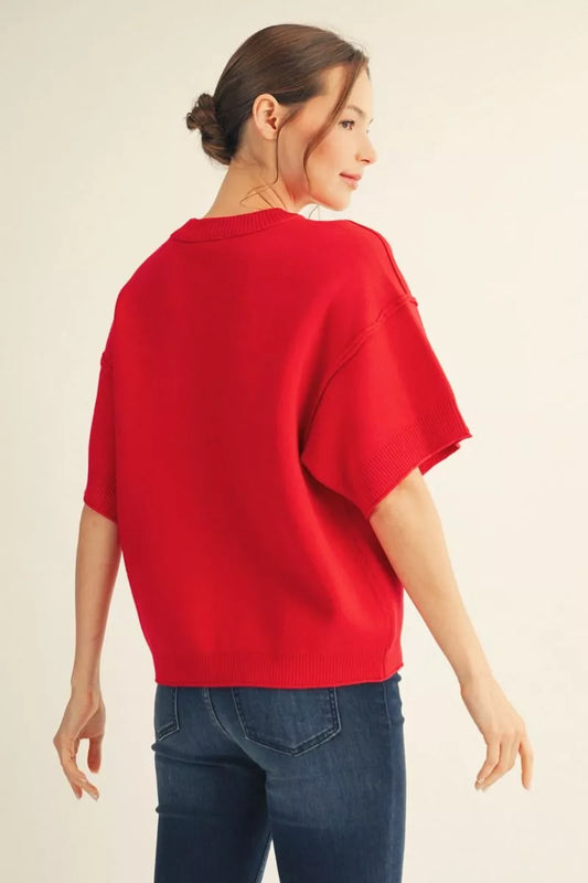 All Smiles Red Sweater