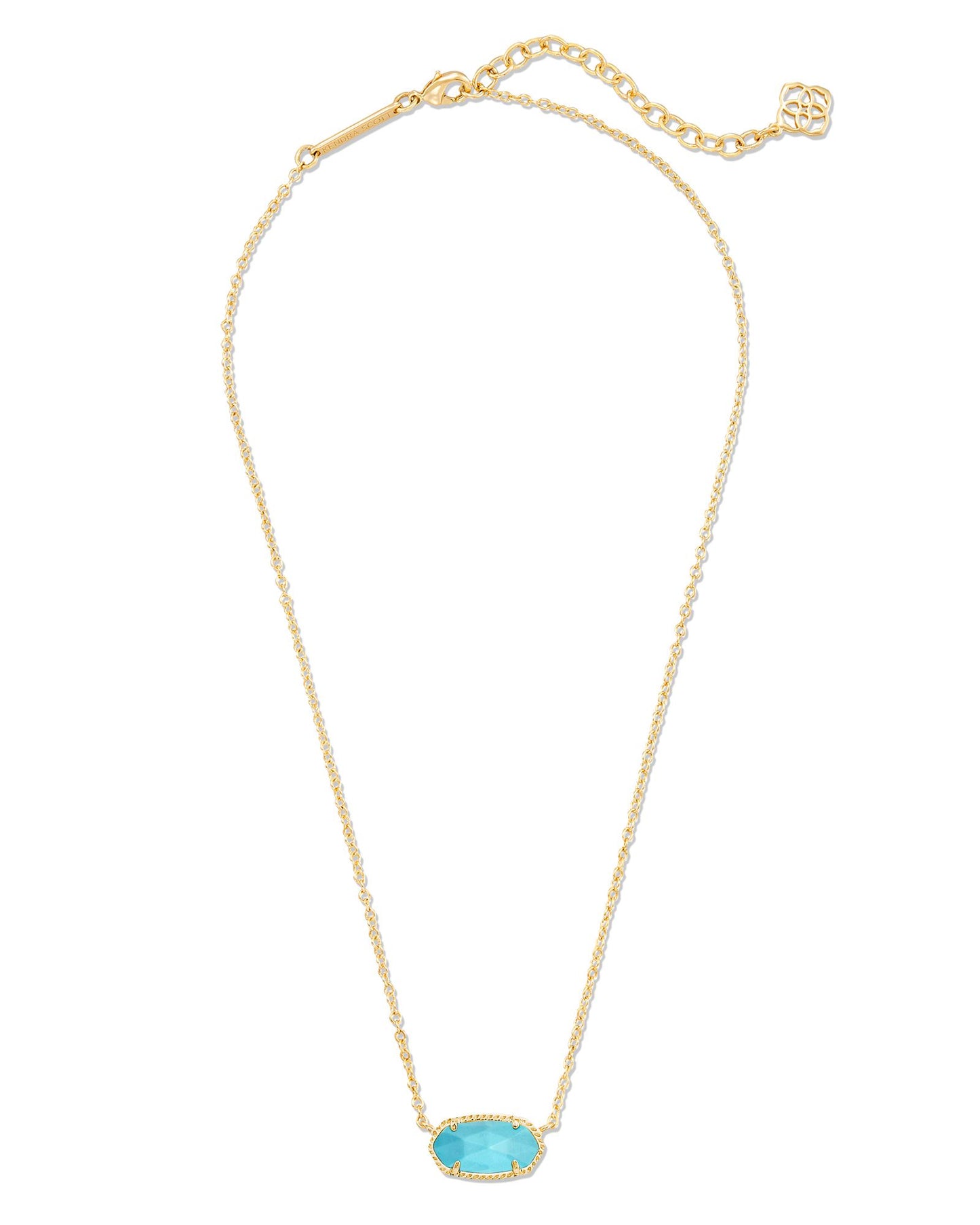 ELISA SHORT PENDANT NECKLACE GOLD TURQUOISE MAGNESITE