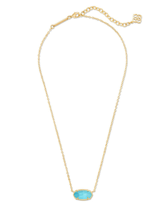 ELISA SHORT PENDANT NECKLACE GOLD TURQUOISE MAGNESITE