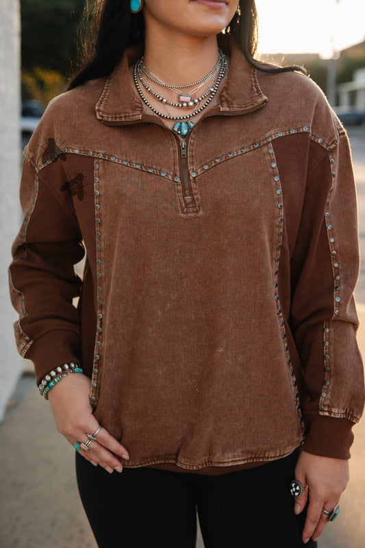 SILVER CREEK ZIP *CHOCOLATE QUARTER ZIP