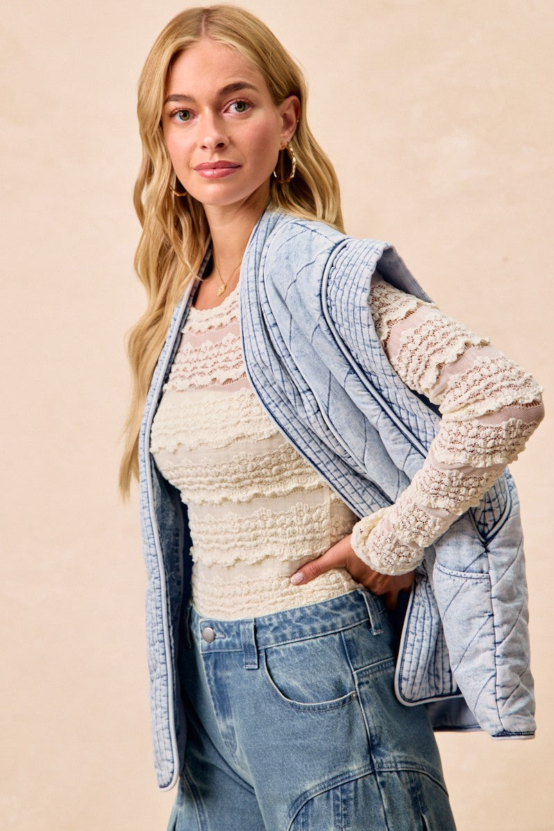 Quilted Chambray Vest