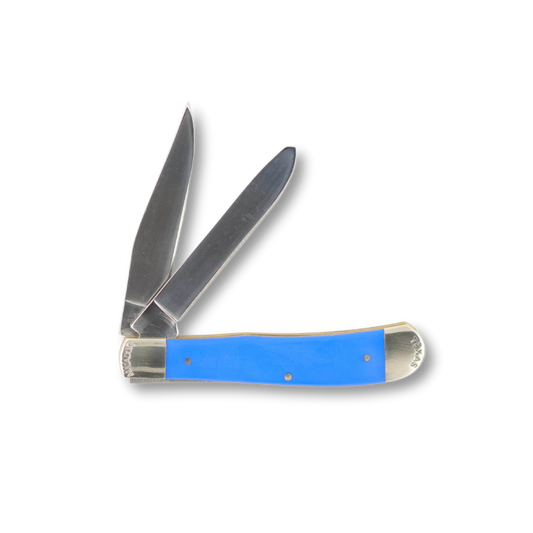 Moore Maker DELRIN HANDLED ENGRAVED BOLSTER TRAPPER - 4-1/8"