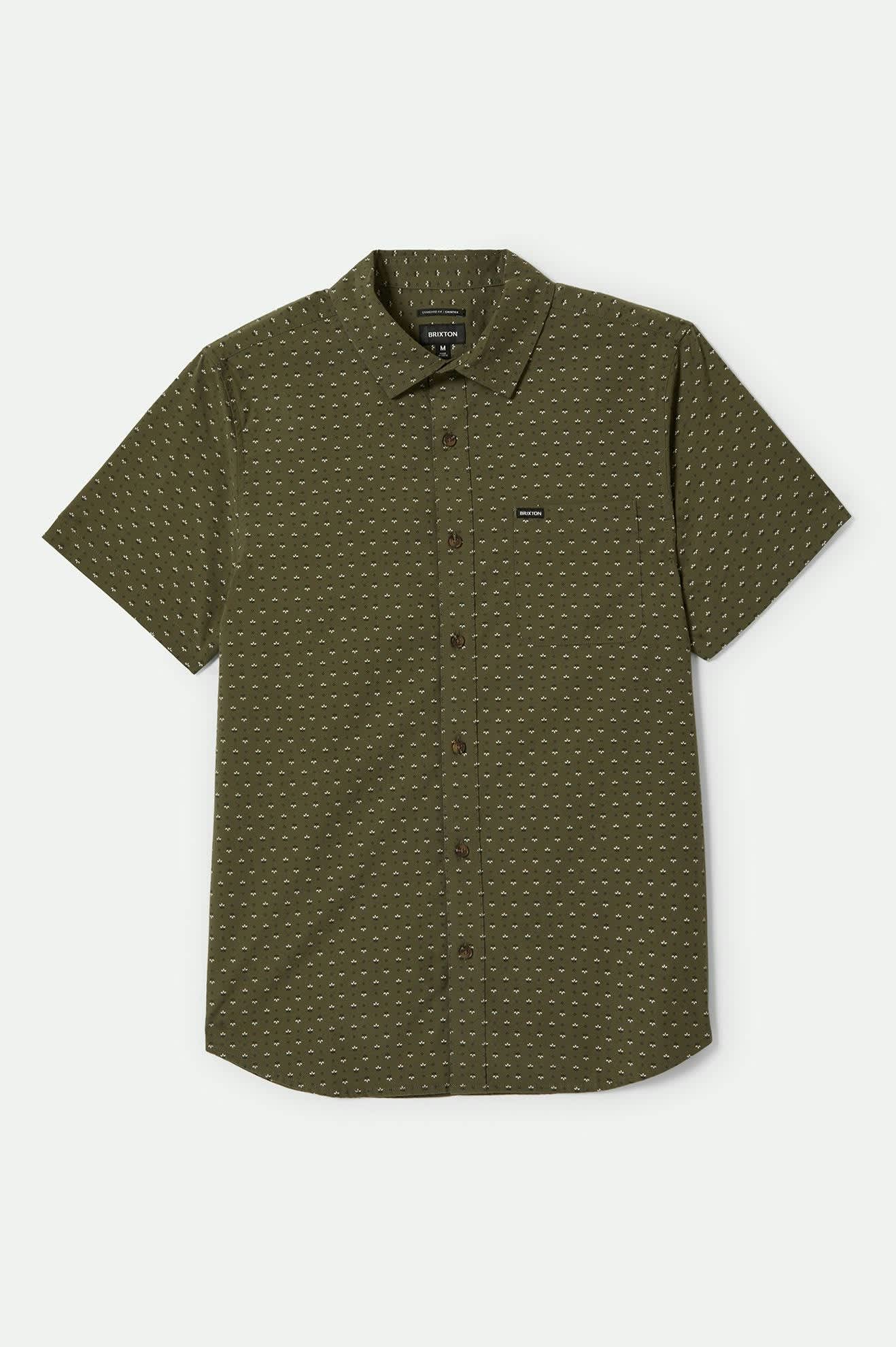 Brixton CHARTER PRINT S/S SHIRT (Ivy Green or Off White MiroFloral)
