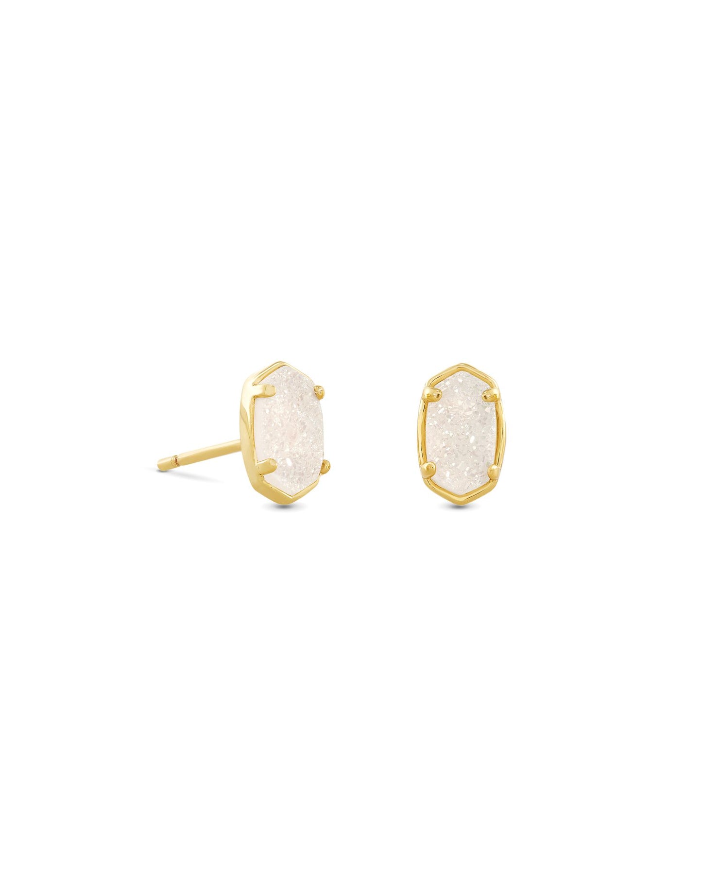 Kendra Scott Emilie Stud Earring in Gold Iridescent Drusy