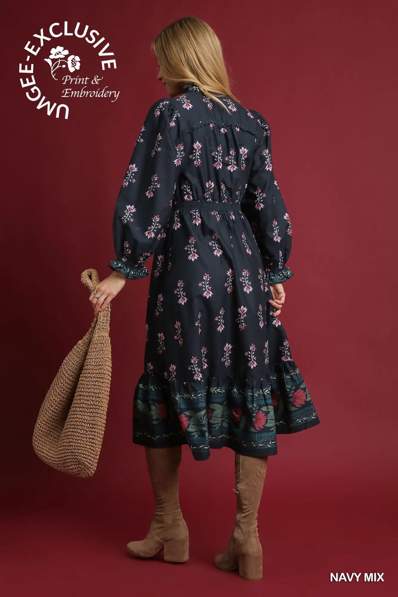 Floral Maxi Dress with Smocked Waist & Ruffle Trim