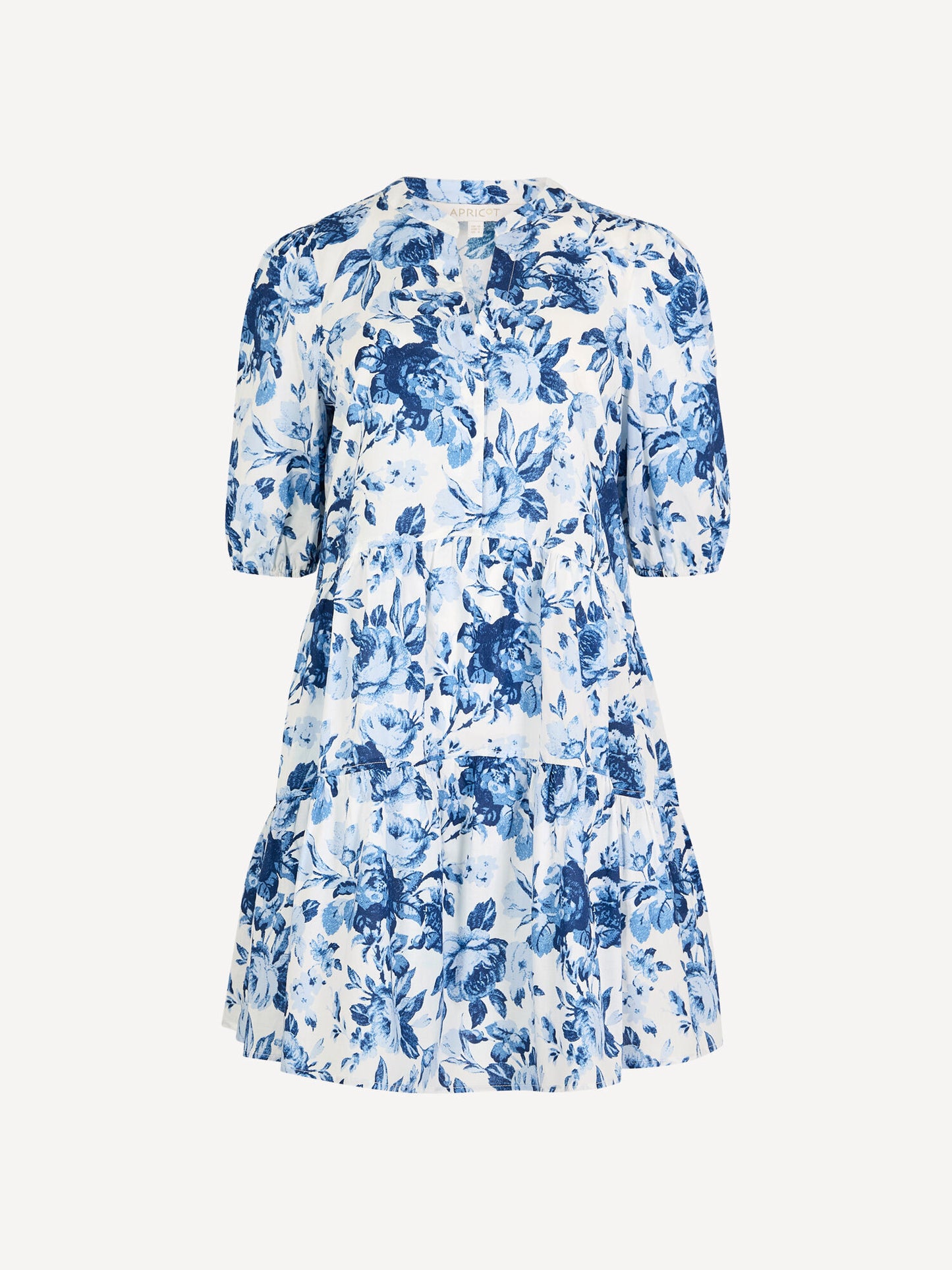 Apricot Poplin Short Tiered Babydoll Dress