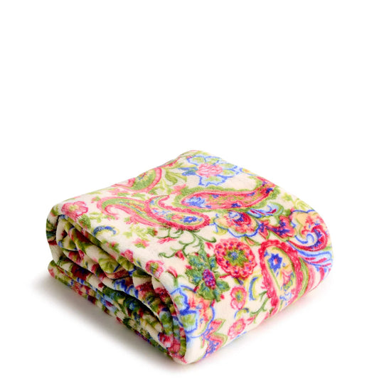 Vera Bradley Plush Throw Blanket Vibrant Paisley in Fleece