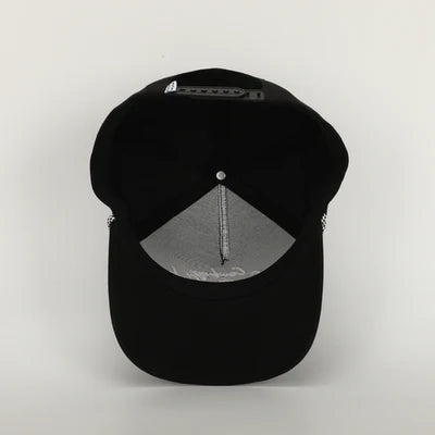 Cowboy Country Club Adjustable Cursive Roped Hat- Black