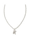 Crystal Letter Pendent Gold or Silver Metal