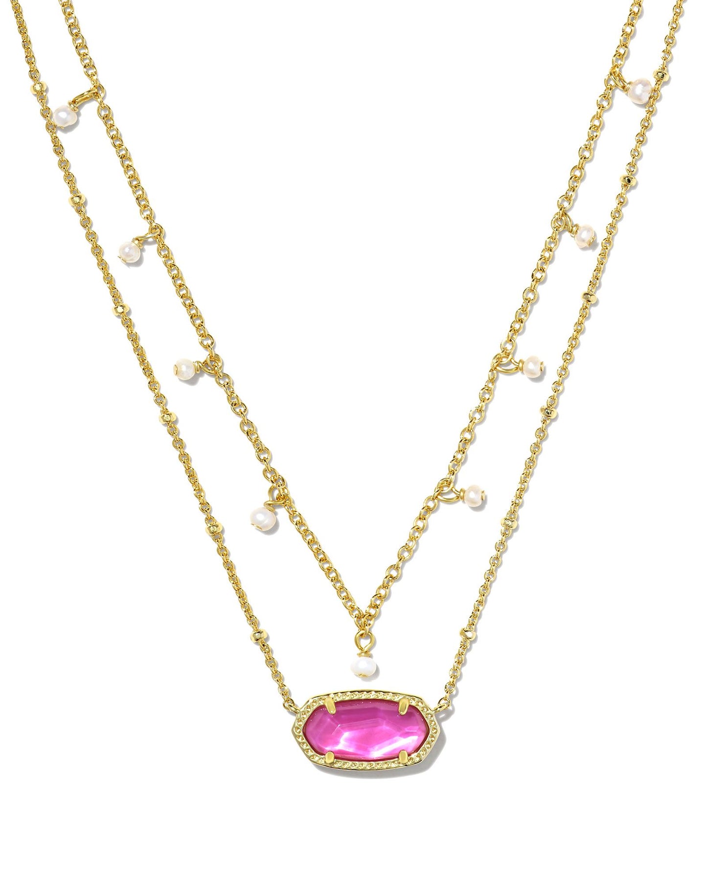 Elisa Pearl Multi strand Necklace (Multiple Colors)