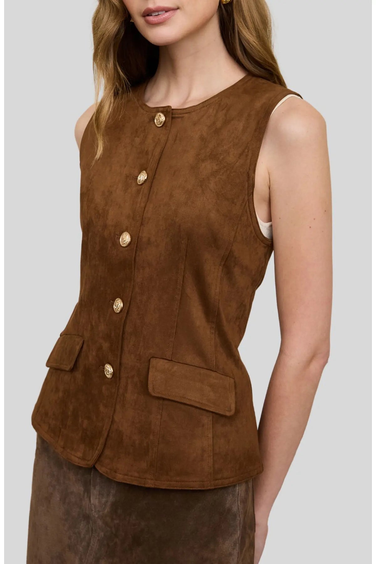 Faux Suede Vest