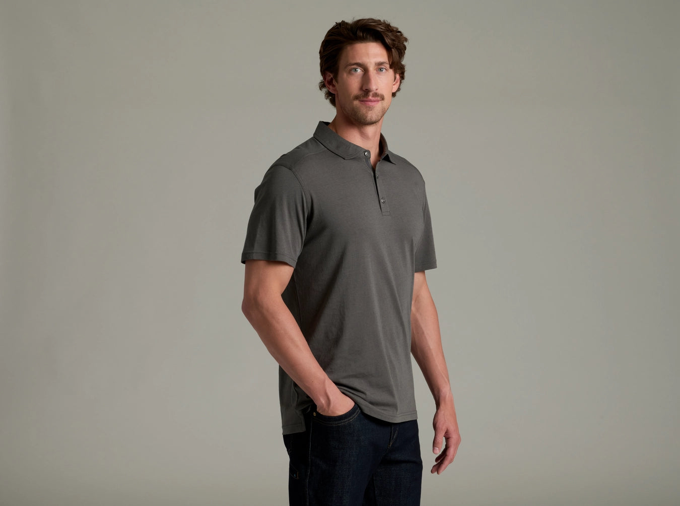 KÜHL DE FAKTO™ POLO All natural, silk-blend fabric with UPF sun protection-CARBON