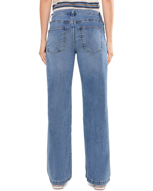 KUT from the KLOTH JEAN HIGH RISE WIDE FRONT SEAM PATCH FRONT POCKETSKTS