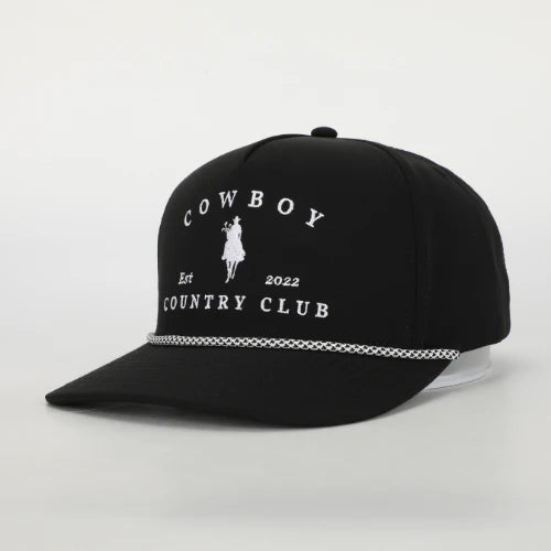Cowboy Country Club HORSE ROPED HAT BLACK