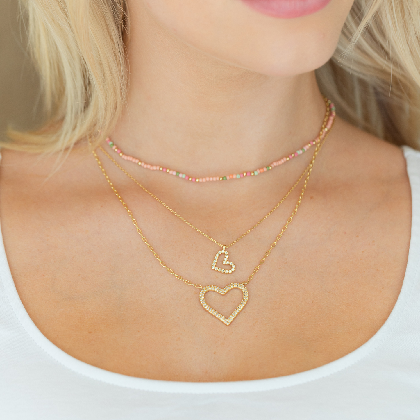 Delicate Cz Heart Pendant