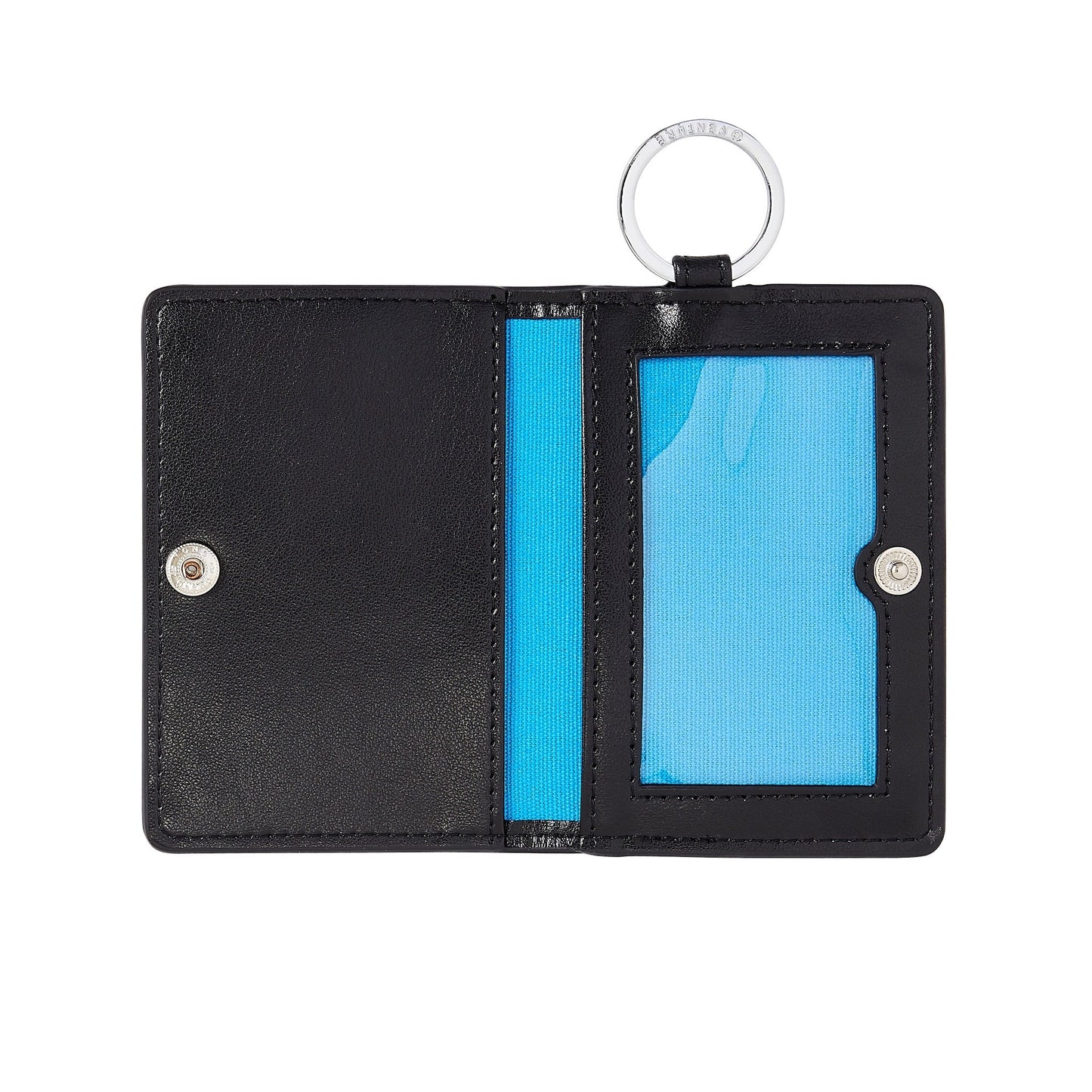 Oventure Keychain Wallet - Black Leather ID Case