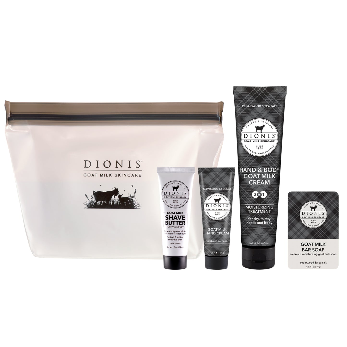 Dionis Goat Milk Cedarwood & Sea Salt Travel Set