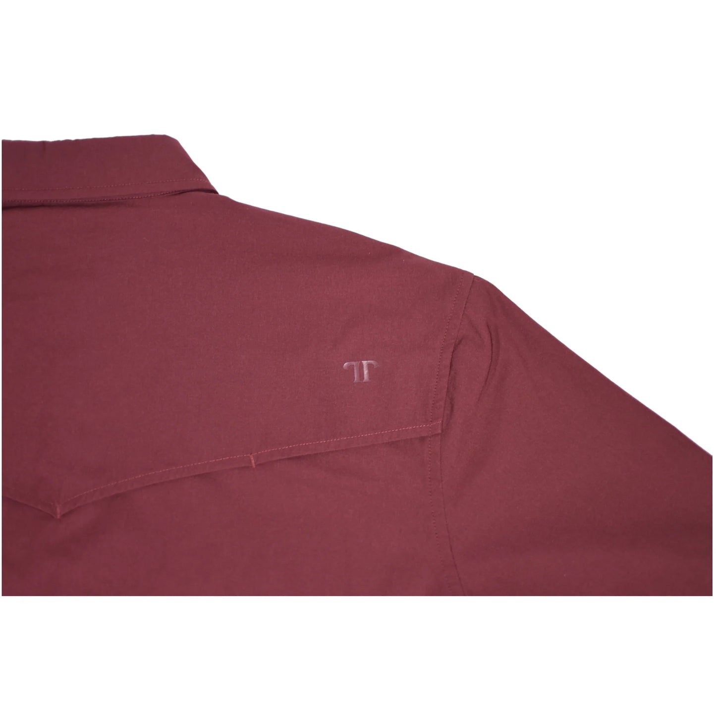 FERRELL BRAND MEN'S MAROON SHORT SLEEVE SNAP SHIRT