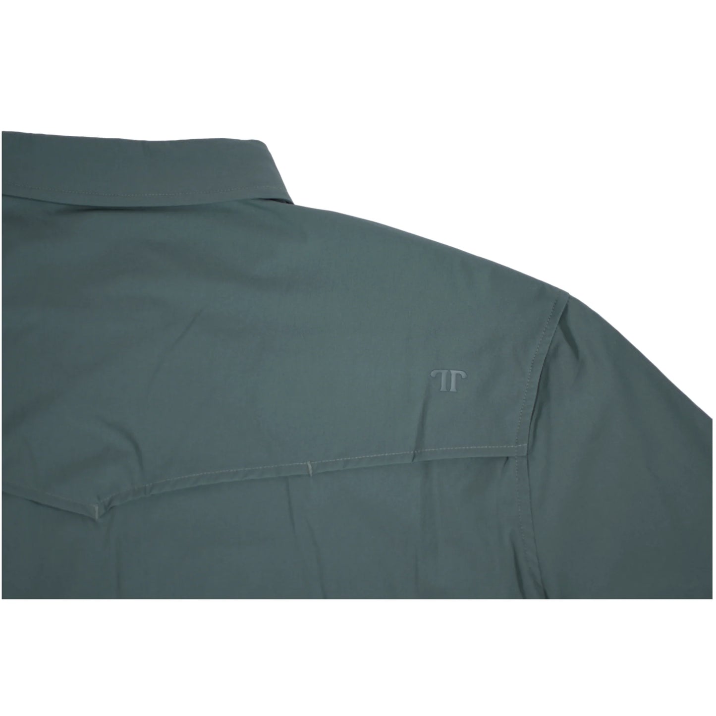 FERRELL BRAND MEN'S AQUA SHORT SLEEVE SNAP SHIRT