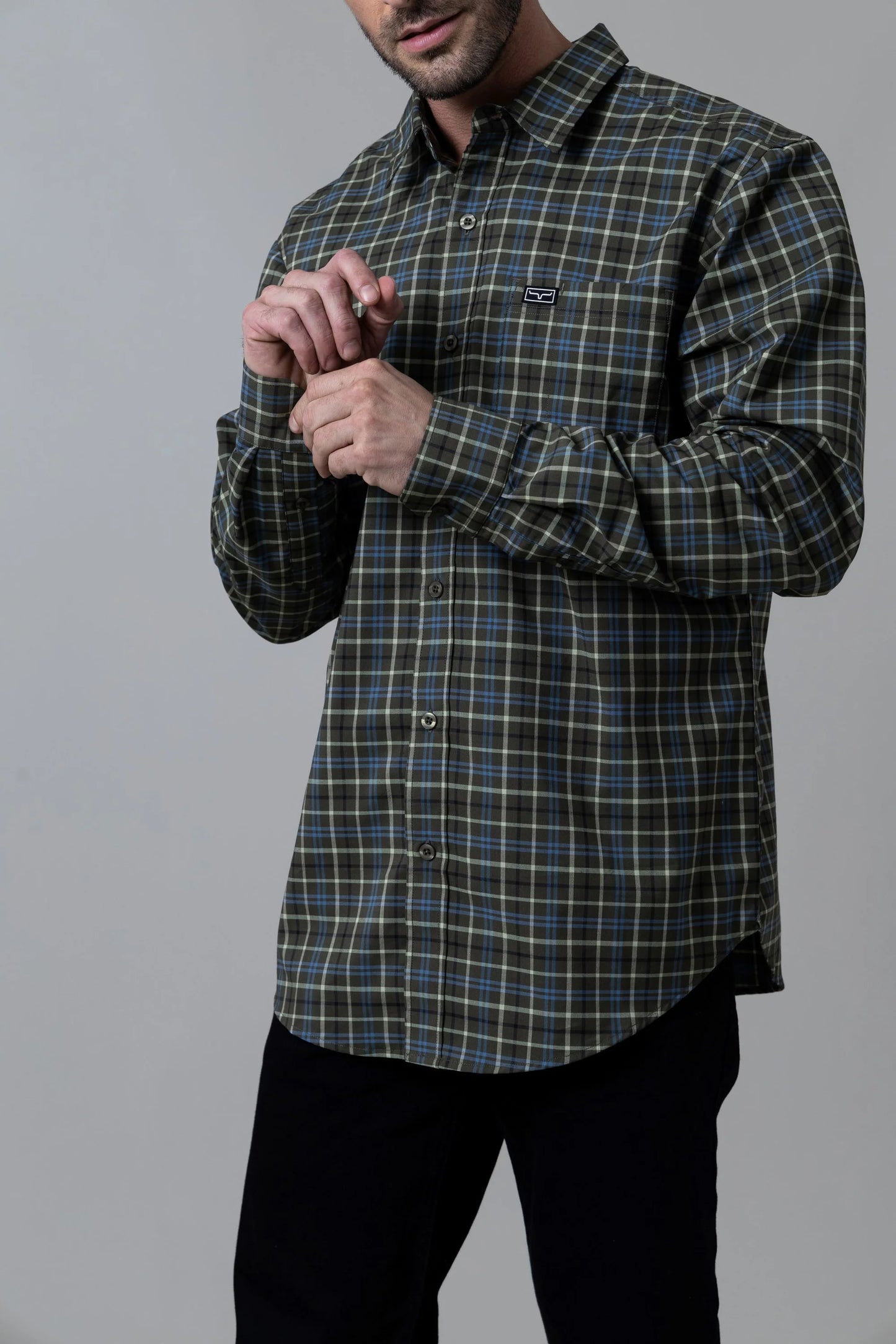 Kimes Ranch Lucas Shirt (Natural or Army Plaid)