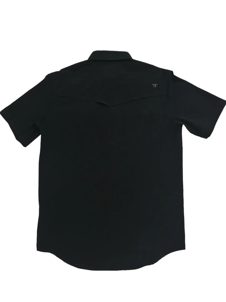Ferrell Brand MEN'S BLACK SHORT SLEEVE SNAP SHIRT