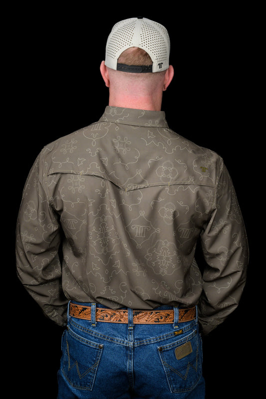 Ferrell Brand THE CARSON IN GREEN - LONG SLEEVE SNAP SHIRT