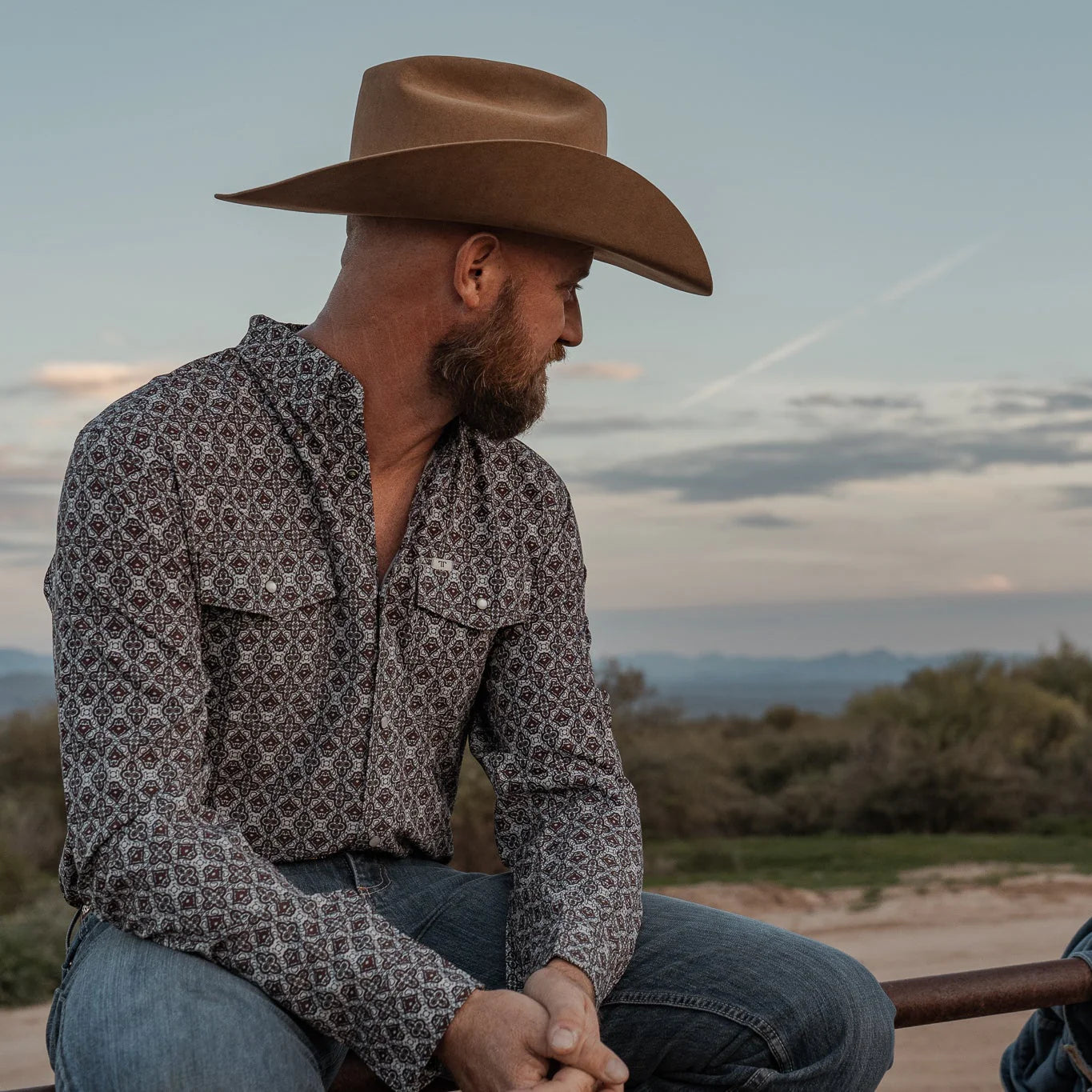 Ferrell THE CONNOR IN BROWN - LONG SLEEVE SNAP SHIRT
