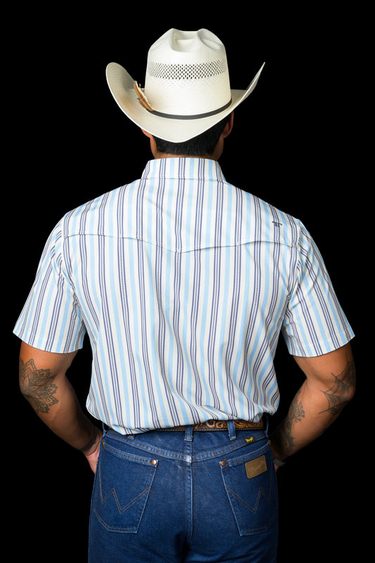 Ferrell Brand THE JAKE IN BLUE - SHORT SLEEVE SNAP