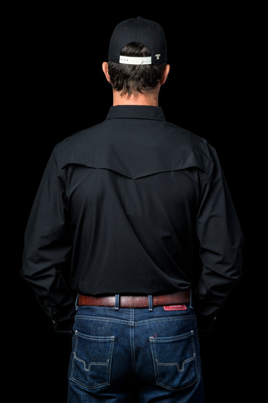 FERREL BRAND CORE - MEN'S BLACK LONG SLEEVE SNAP SHIRT