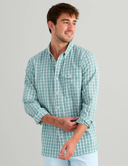 Huk CHATHAM LONG SLEEVE BUTTON-DOWN in Caicos Plaid