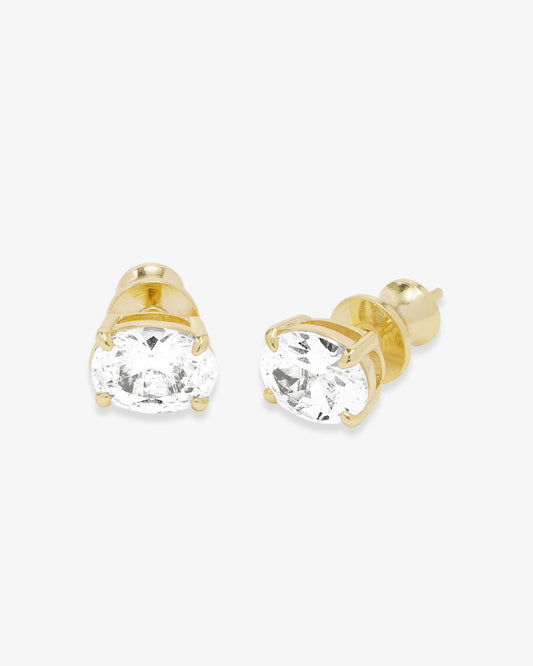 Melinda Maria Hello Gorgeous 8mm Studs Gold|White Diamondettes