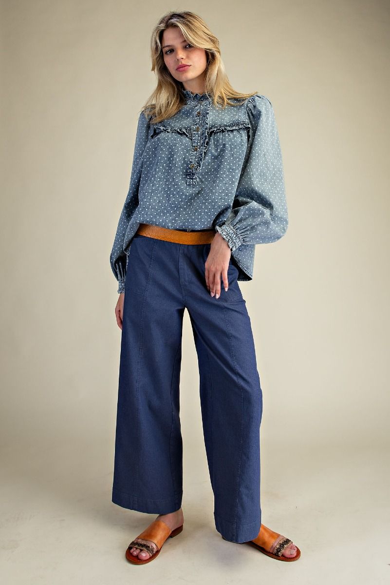 POLKA DOTS WASHED BLOUSE