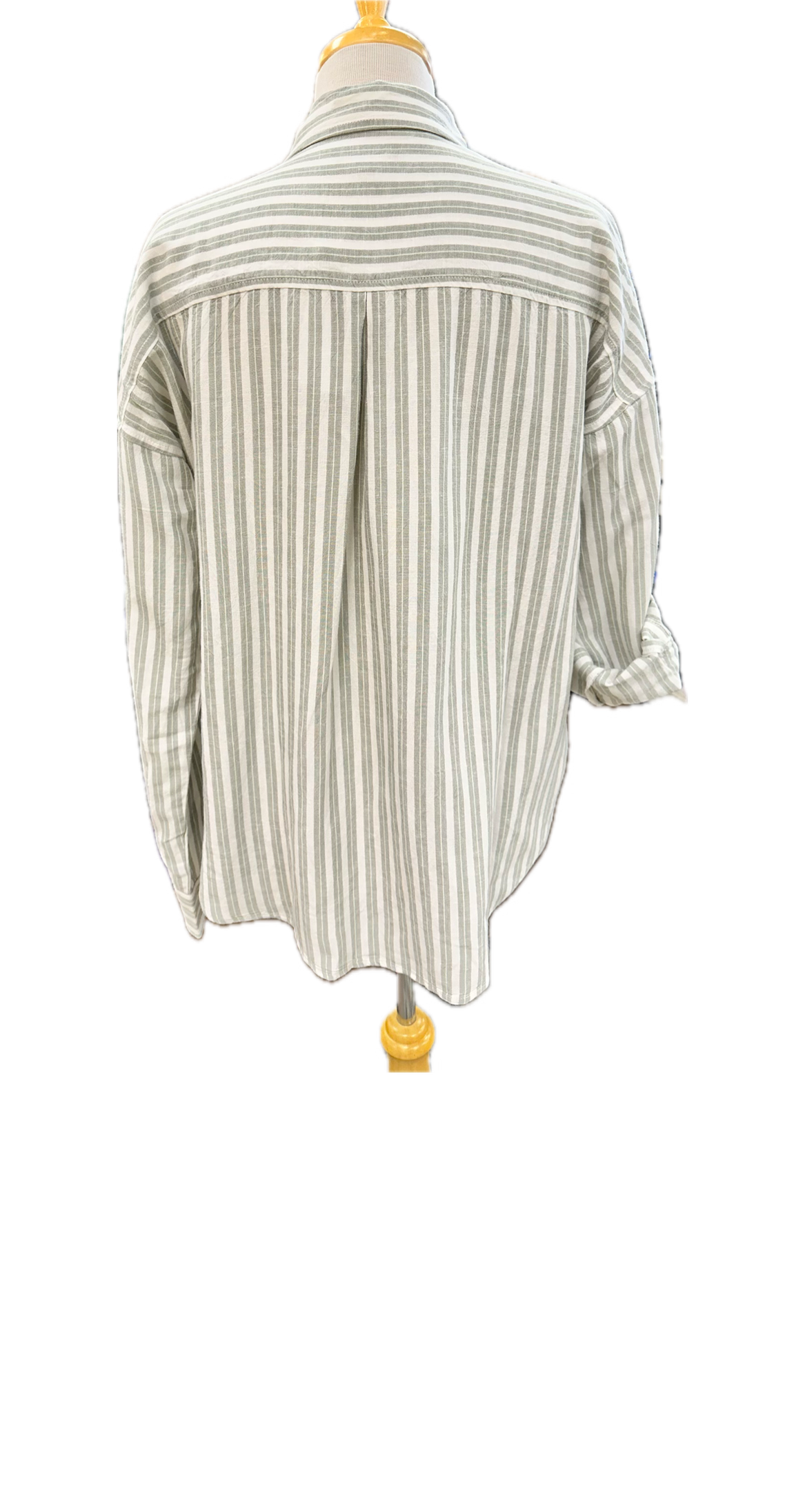 Flag & Anthem VIENNA LINEN STRIPE BOYFRIEND BUTTON DOWN SHIRT