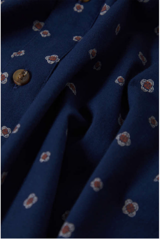 Brixton MIDNIGHT BLUE GEO Charter Print Button Down Shirt