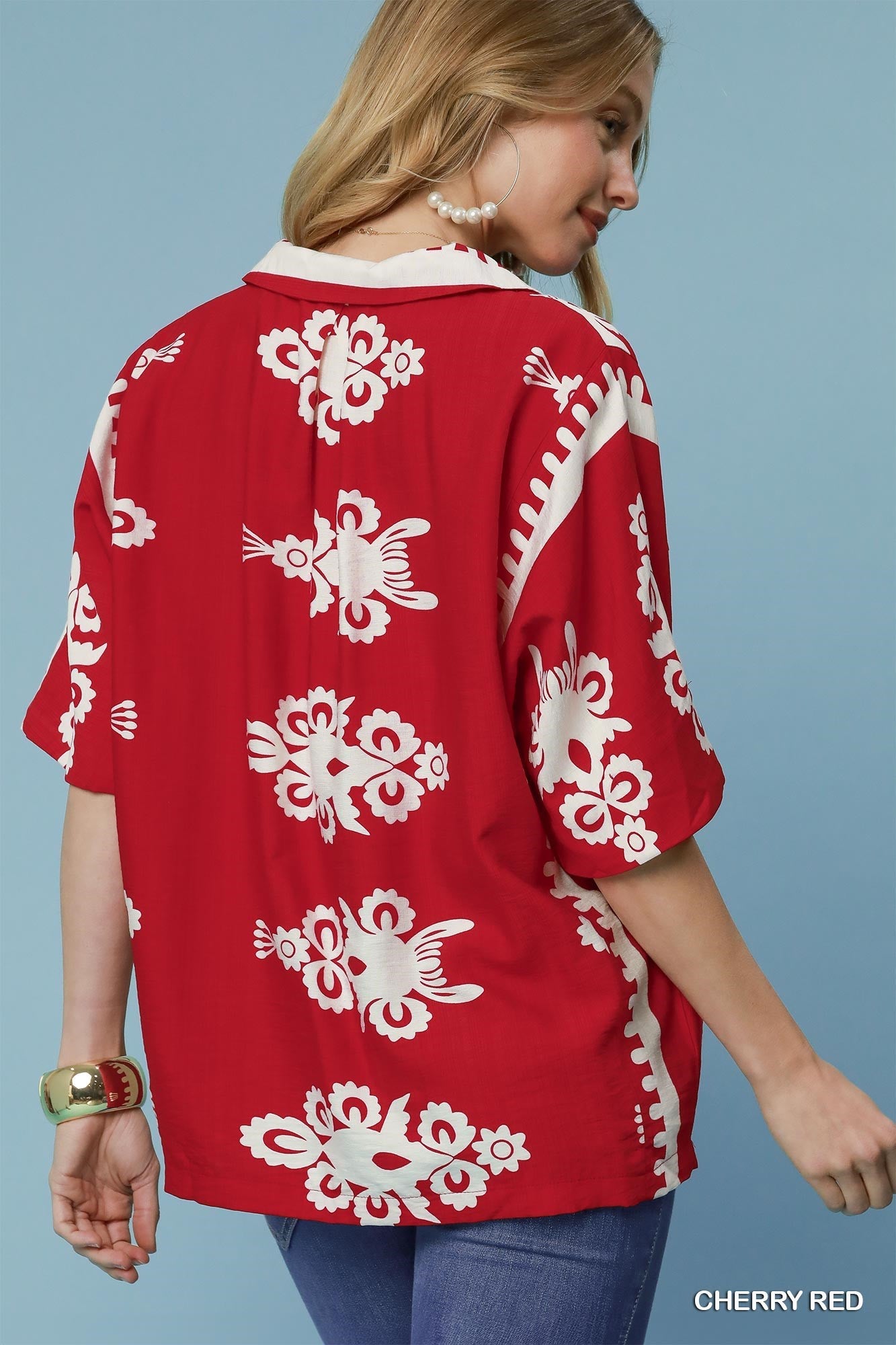 Unity Cherry or Cobalt Border Top
