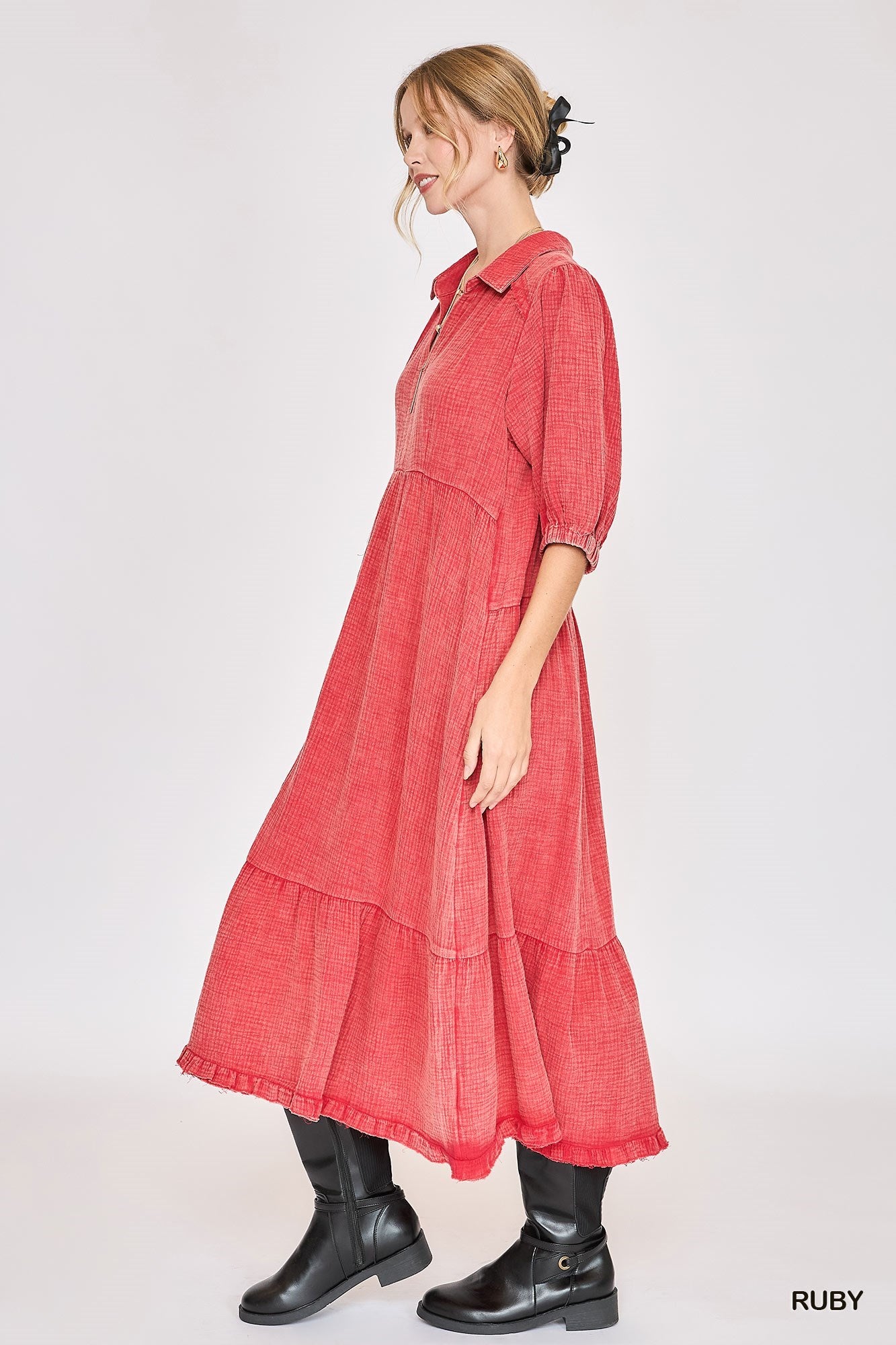 RubyMineral Washed Cotton Gauze Dress