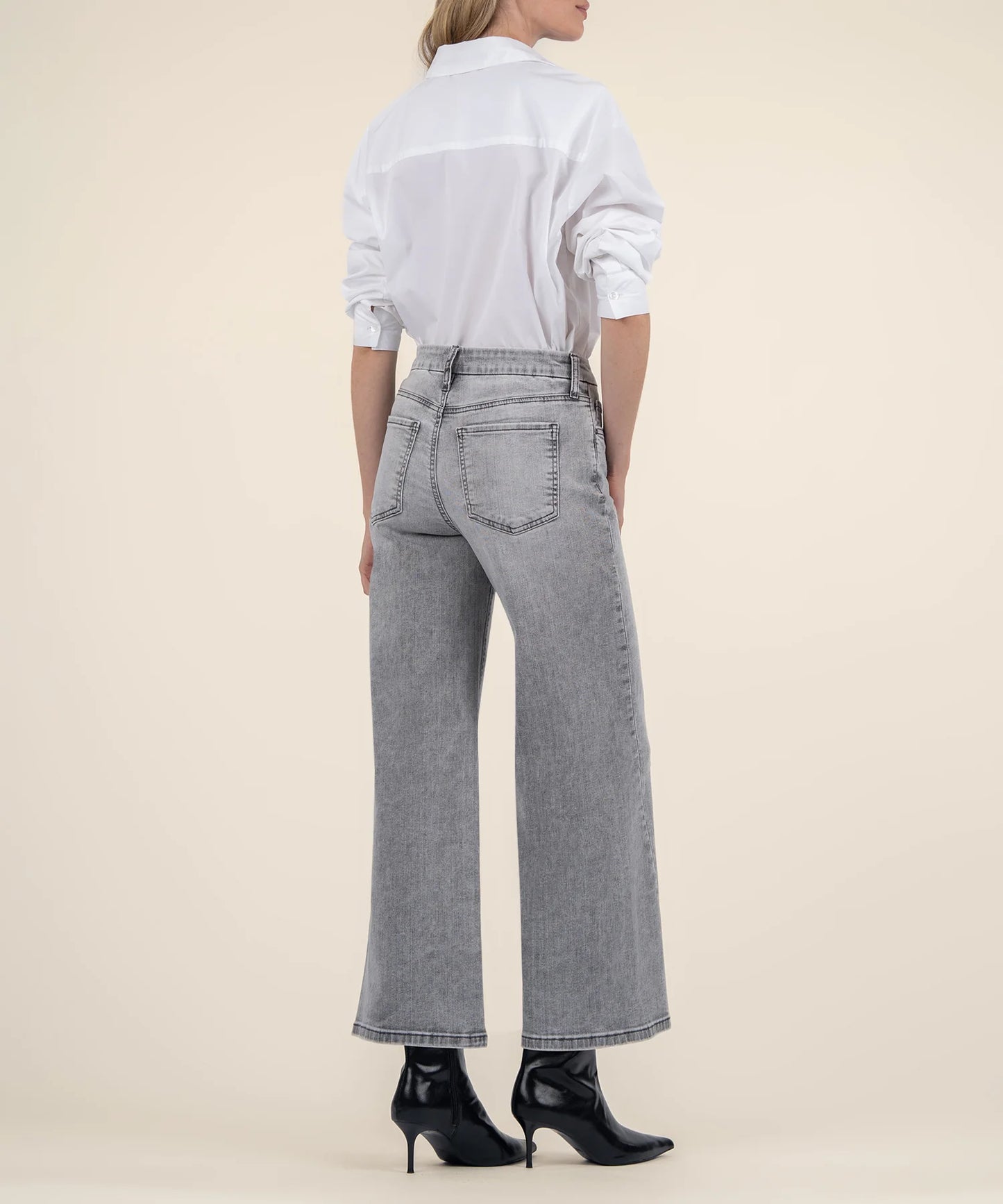 Kut From the Kloth High Rise Meg Fab Ab Wide Leg- Grey Base Wash