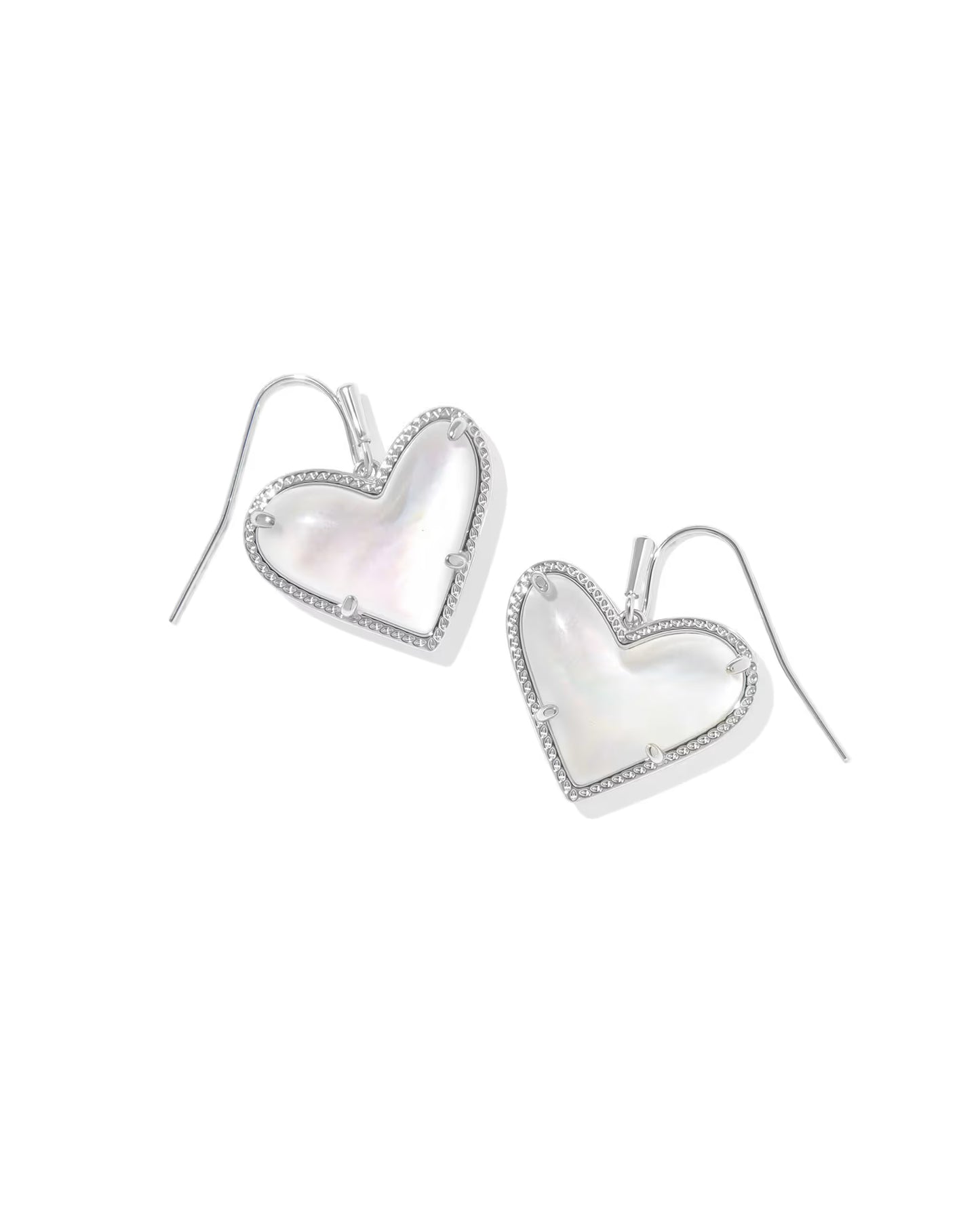 Kendra Scott Ari Heart Statement Silver Drop Earrings