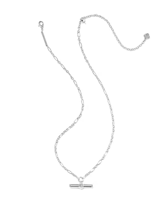 Kendra Scott Bree Gold Metal T Bar Short Pendant Necklace - Silver