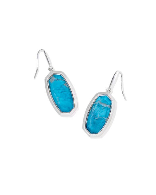 Kendra Scott Dani Bezel Silver Drop Earrings