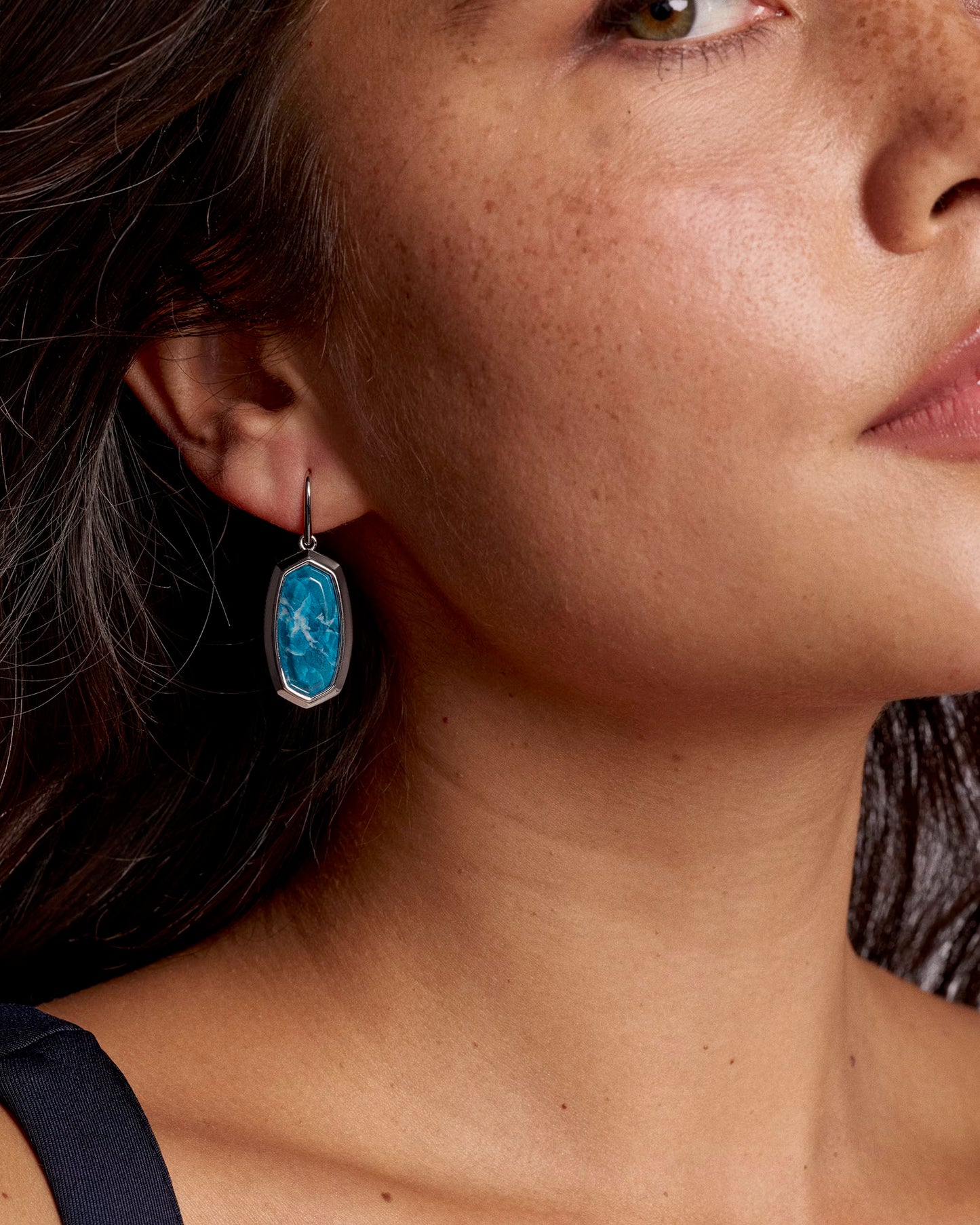 Kendra Scott Dani Bezel Silver Drop Earrings