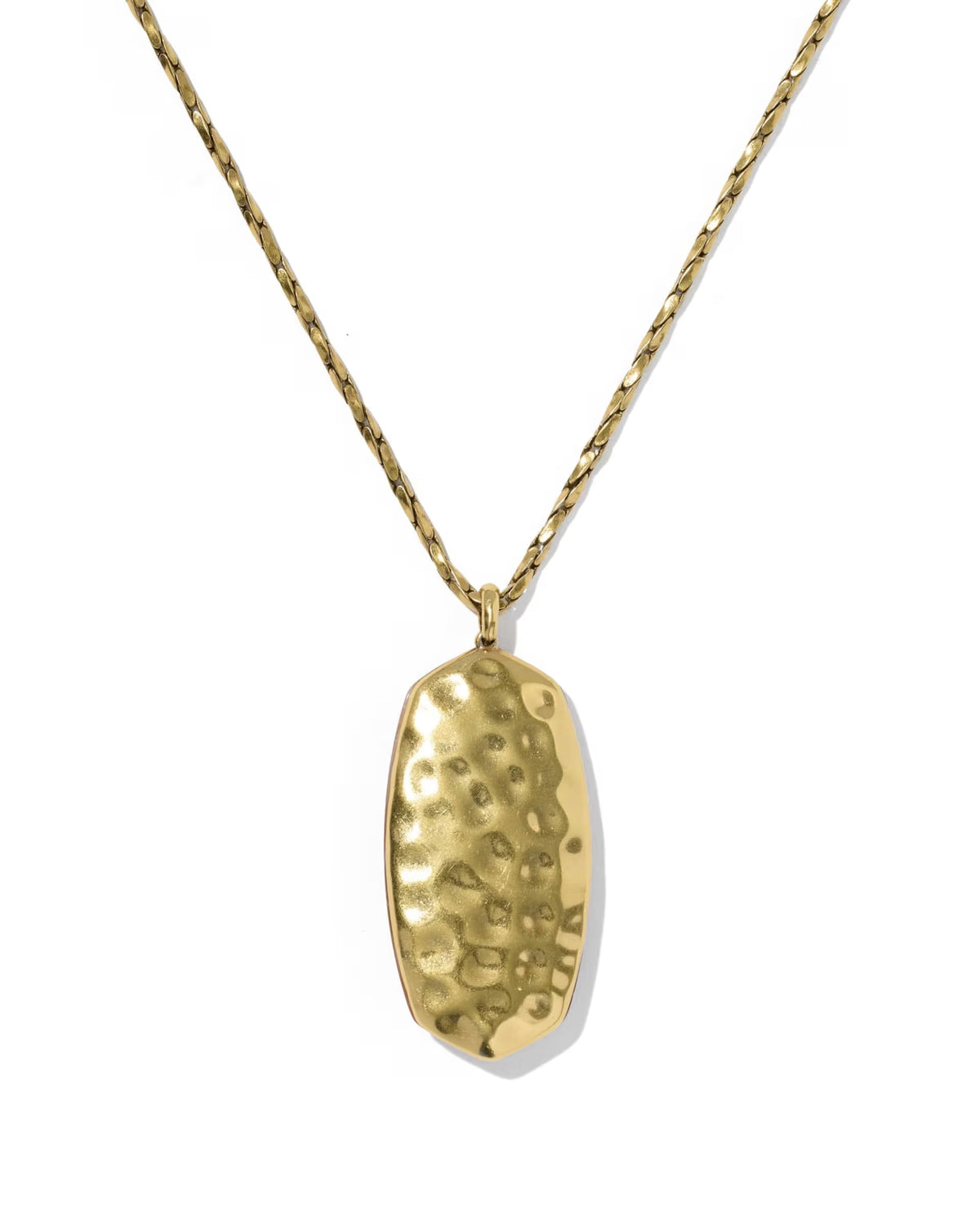 Kendra Scott Danielle Riveted Gold Long Pendant Necklace - Orange Banded Agate