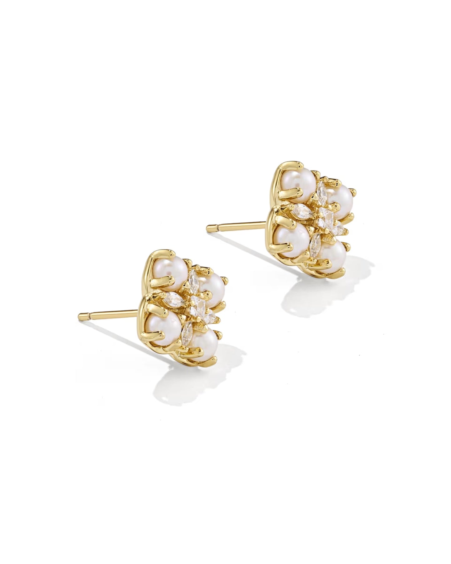 Kendra Scott Dira Pearl Gold Stud Earrings