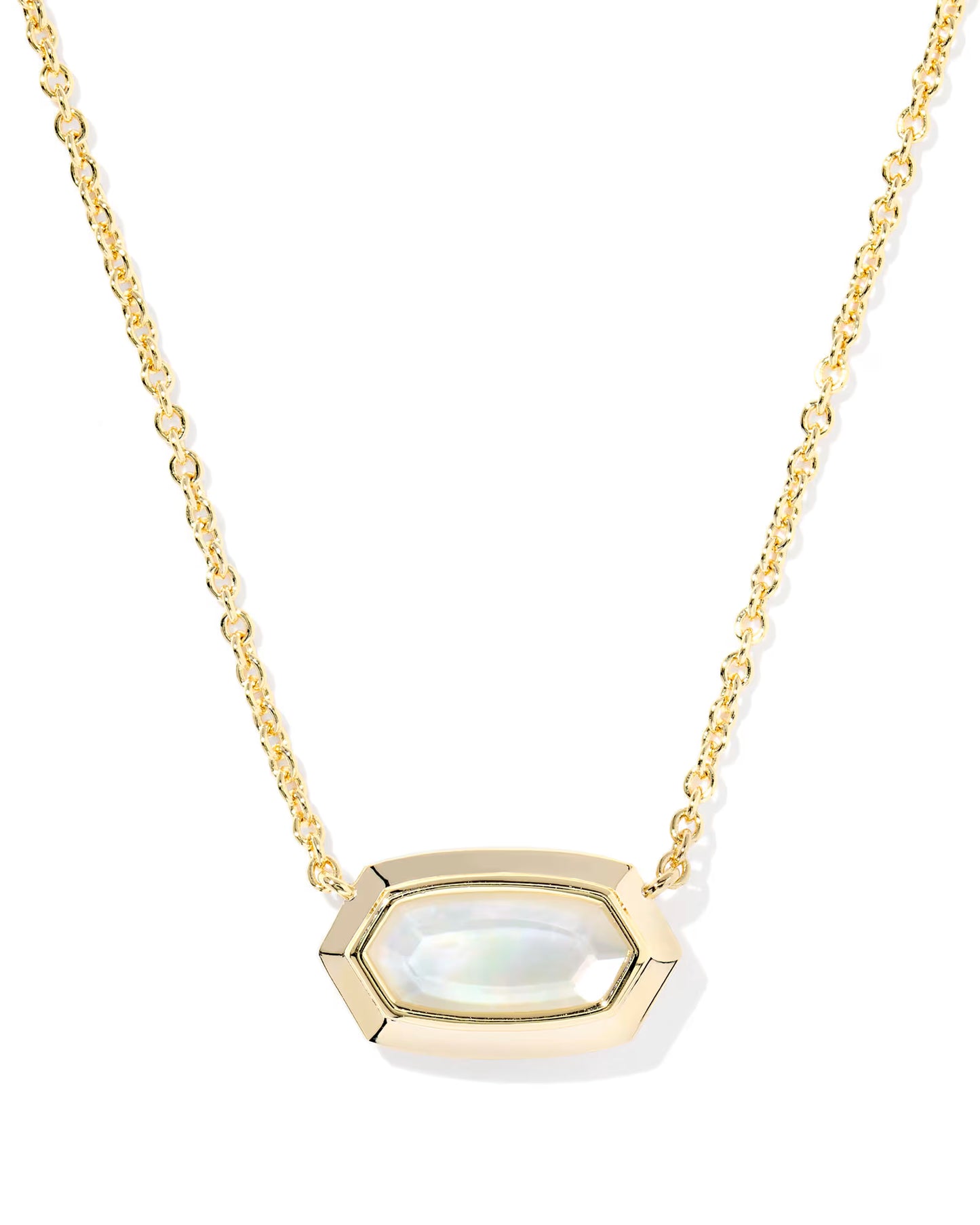 Kendra Scott Elisa Bezel Gold Short Pendant Necklace