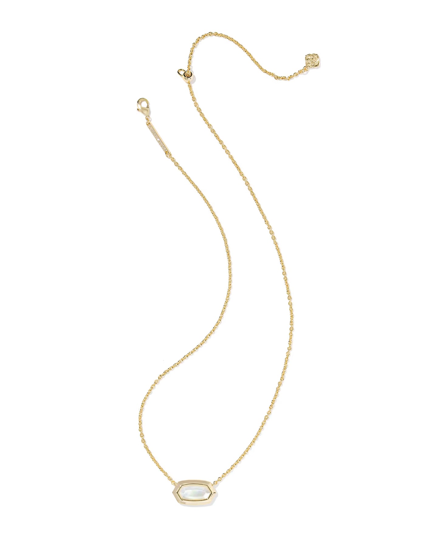 Kendra Scott Elisa Bezel Gold Short Pendant Necklace