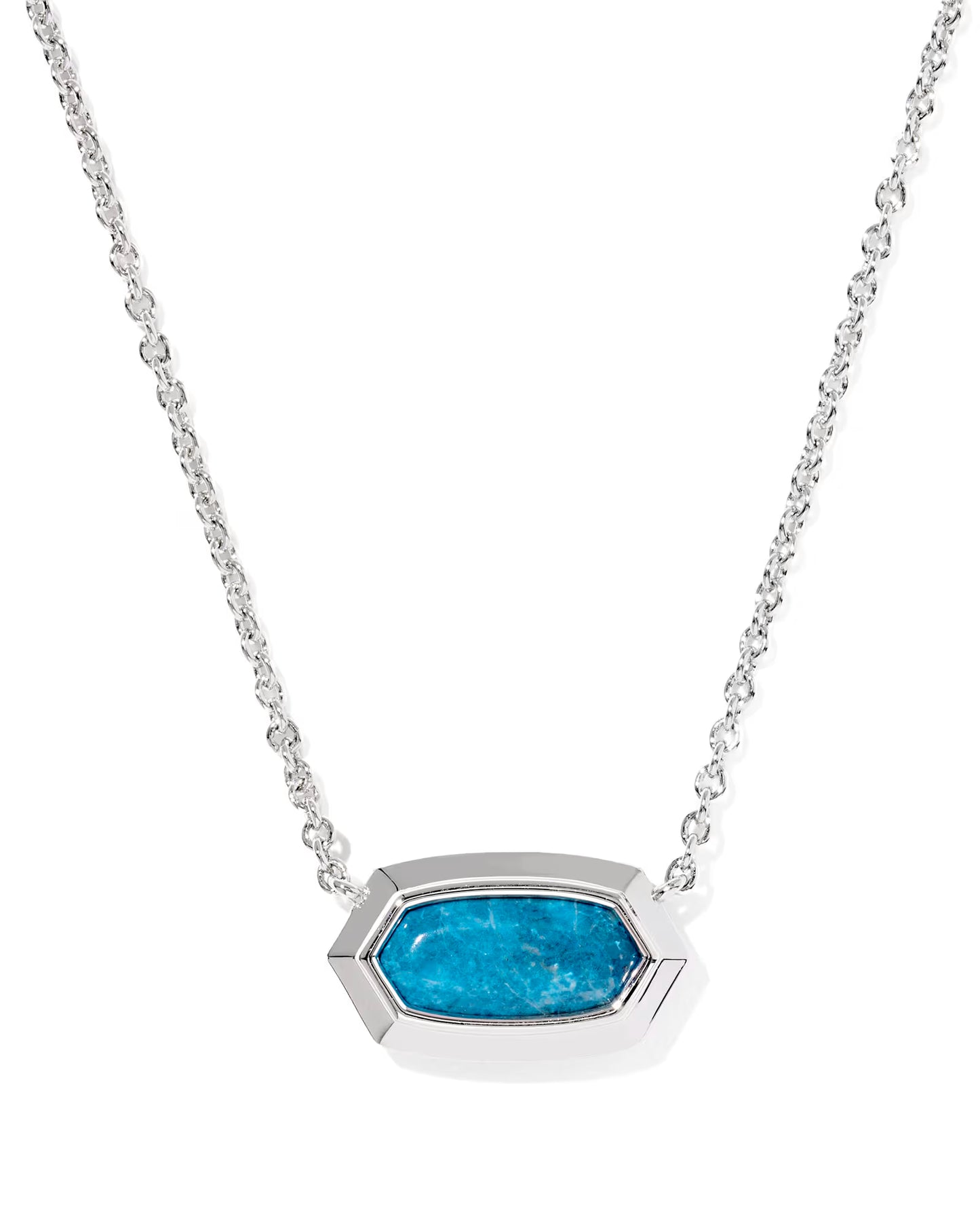 Kendra Scott Elisa Bezel Silver Short Pendant Necklace