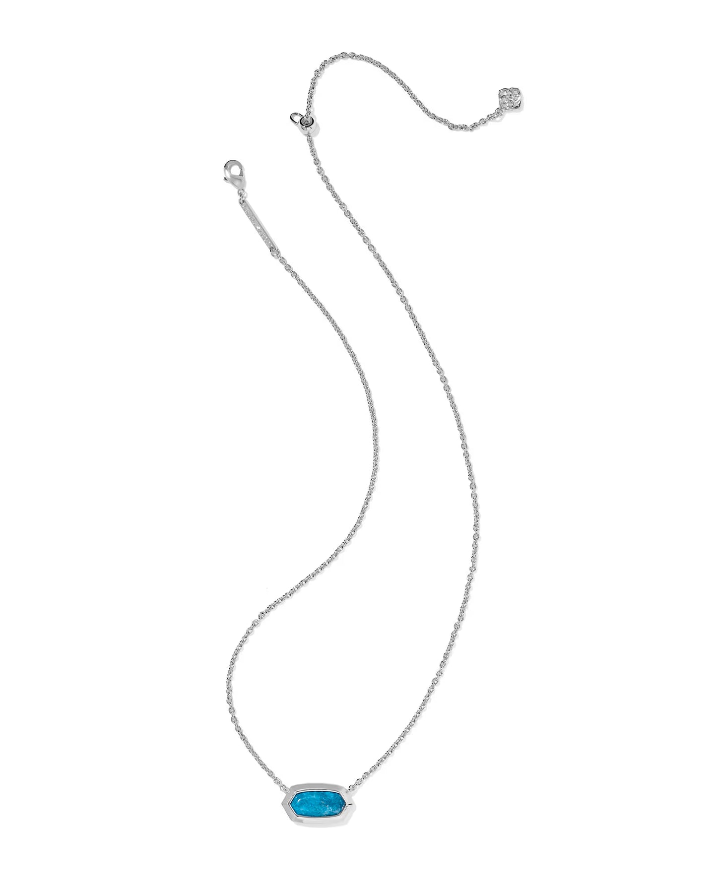 Kendra Scott Elisa Bezel Silver Short Pendant Necklace