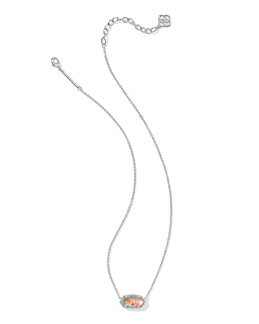 Kendra Scott Elisa Silver Pendant Necklace in Dichroic Glass