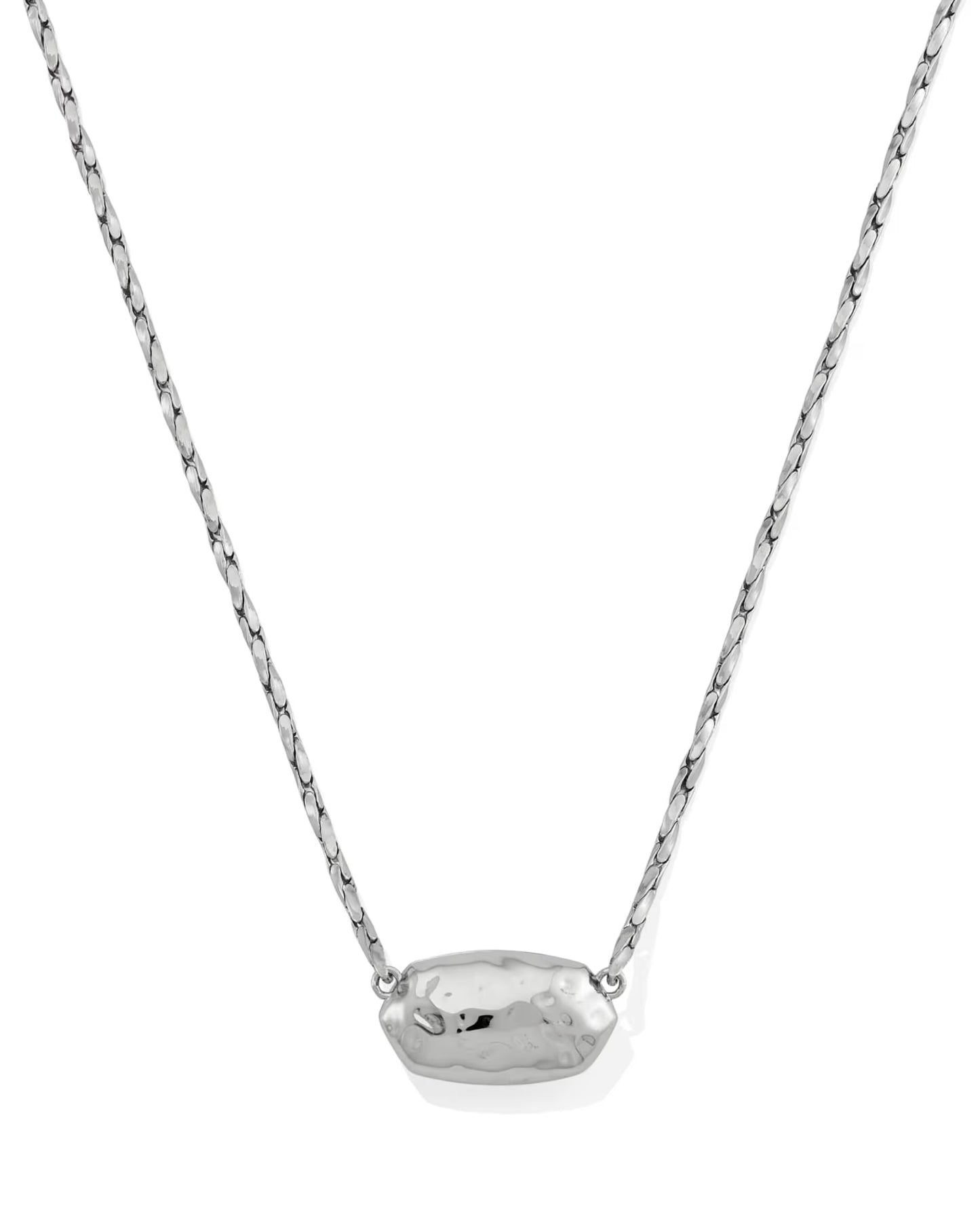Kendra Scott Elisa Riveted Silver Short Pendant Necklace - Variegated Turquoise Magnesite